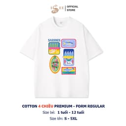 (Có áo trẻ em) Áo thun Biển Trắng Unisex cotton co giãn 4 chiều, form rộng vừa người, màu trắng ISEE VN 5