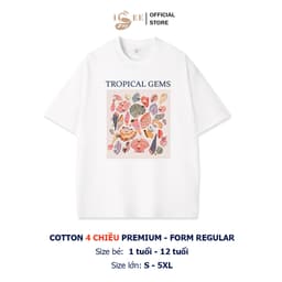 (Có áo trẻ em) Áo thun Biển Trắng Unisex cotton co giãn 4 chiều, form rộng vừa người, màu trắng ISEE VN 6