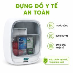 Hộp Đựng Đồ Y Tế Gia Đình Hokori Chống Ẩm GD85 - Hộp Treo Giấy Vệ Sinh Hokori Chống Thấm Nước 4