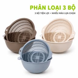 Bộ Chậu Rổ Lọc Thực Phẩm Hokori Thiết Kế Hai Trong Một Dễ Sử Dụng Hằng Ngày GD87 9