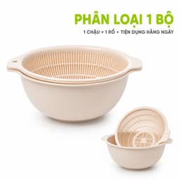 Bộ Chậu Rổ Lọc Thực Phẩm Hokori Thiết Kế Hai Trong Một Dễ Sử Dụng Hằng Ngày GD87 8