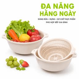 Bộ Chậu Rổ Lọc Thực Phẩm Hokori Thiết Kế Hai Trong Một Dễ Sử Dụng Hằng Ngày GD87 5