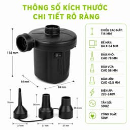 Máy Bơm Điện Cầm Tay Hai Chiều Kèm Ba Đầu GD88 - Bơm Điện Đa Năng 220V Hút Thổi Mạnh Du Lịch 6