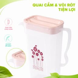 Ca Đựng Nước Có Quai Cầm Hokori Dung Tích 1800ML GD98 - Bình Nước Nhựa PP Hokori Trong Suốt 6082 5