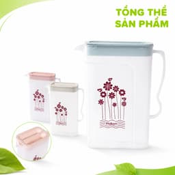 Ca Đựng Nước Có Quai Cầm Hokori Dung Tích 1800ML GD98 - Bình Nước Nhựa PP Hokori Trong Suốt 6082 2