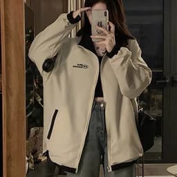 Áo Khoác Gió 2 Mặt APT Unisex Áo Khoác Dù From Rộng Chống Nước Nam Nữ Áo Khoác Cặp Đôi Cổ Đứng Thu Đông 2
