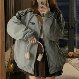 Áo Khoác Gió 2 Mặt APT Unisex Áo Khoác Dù From Rộng Chống Nước Nam Nữ Áo Khoác Cặp Đôi Cổ Đứng Thu Đông 7