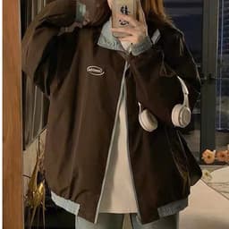 Áo Khoác Gió 2 Mặt APT Unisex Áo Khoác Dù From Rộng Chống Nước Nam Nữ Áo Khoác Cặp Đôi Cổ Đứng Thu Đông 8
