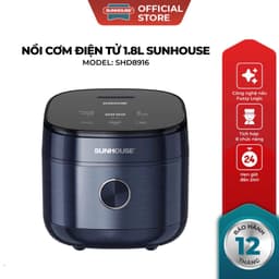 Nồi Cơm Điện Tử Sunhouse SHD8916 1.8L Chính Hãng | Công Nghệ Fuzzy Logic | 8 Chức Năng | Hẹn Giờ 24H | Lòng Nồi Siêu Dày 1
