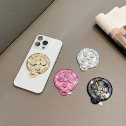 Giá Đỡ Điện Thoại Dạng Nhẫn Xoay 360 Cỏ 4 Lá Đính Đá Sang Trọng Chống Rơi Kiêm Giá Đỡ Để Bàn 6