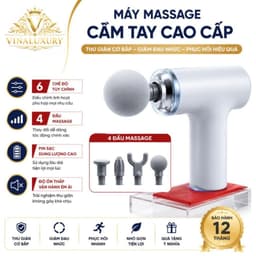 Máy Massage Cầm Tay Mini - Súng Massage Đấm Lưng 6 Chế Độ Rung Và 4 Đầu Thay Thế 1