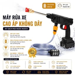 Máy Rửa Xe Không Dây 48V Pin 6000mAh Siêu Mạnh – Kèm 2 Pin, Bình Bọt, Đầu Phun Đa Năng 1