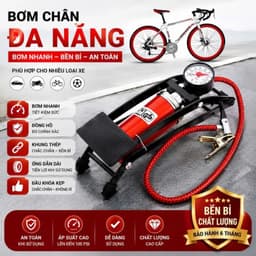 Bơm Đạp Chân VINALUXURY Dùng Cho Xe Đạp, Xe Máy, Ô Tô 1