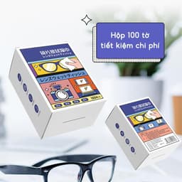 COMBO 3 Hộp 300 Tờ Khăn Lau Kính Nano JYoohome Chống Bám Hơi Nước Sương Mù Giấy Lau Kính Mắt 6