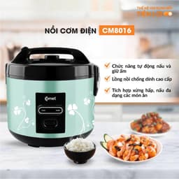 Nồi Cơm Điện Comet CM8016 1.8L 700W – Nấu Cơm Nhanh, Giữ Ấm Tự Động, Lòng Nồi Chống Dính 4