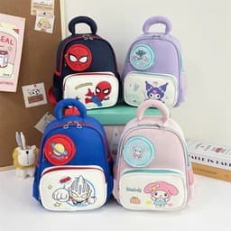 Balo Mầm Non Cho Bé 2-5 Tuổi Hình Kuromi My Melody Spiderman Ultraman Vải Oxford 28cm Chống Nước Nhẹ 2