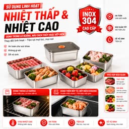 [ HỎA TỐC - COMBO 10 HỘP ] Hộp Đựng Thực Phẩm 1500ML Chất Liệu Inox 304, Nắp Hút Chân Không Kín Mùi, Chống Tràn 9
