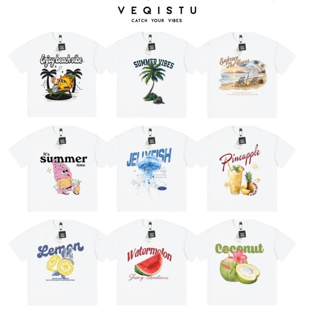 Áo Thun BOXY Local Brand VEQISTU "Áo Đi Biển Mùa Hè", Áo Thun Boxy Form Rộng Unisexm Nam Nữ Cổ Tròn 250Gsm  Cotton