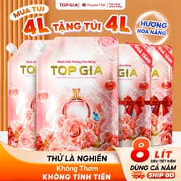 Nước Giặt Xả TopGia Hương Hoa Nắng 2 Lít Đậm Đặc Giặt Sạch Lưu Hương Thơm Lâu Mềm Vải Dùng Cho Giặt Tay Giặt Máy 1