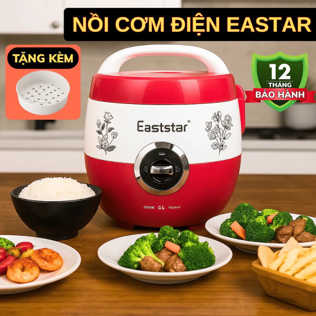 Nồi Cơm Điện Eaststar VIP Chính Hãng 1L - 1.2L - 1.8L | Lòng Nồi Chống Dính Siêu Dày | Nấu Cơm Ngon | Giữ Ấm Tự Động