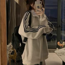 Áo Khoác Nỉ Bông 3 Sọc Nam Nữ From Rộng APT Unisex Áo Khoác Thể Thao Chất Vải Nỉ Bông Dày 2