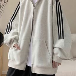 Áo Khoác Nỉ Bông 3 Sọc Nam Nữ From Rộng APT Unisex Áo Khoác Thể Thao Chất Vải Nỉ Bông Dày 9