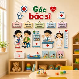 Bộ Bảng Các Góc Mầm Non Trang Trí Lớp Học Cho Bé, Tranh Góc Fomex 5mm Decal Có Sẵn Keo Dán (6641) 3