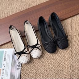 Giày Bệt Nữ - Giày Búp Bê Mary Jane Ren Nơ Chấm Bi Nữ Tính Thanh Lịch Dễ Phối Đồ - N0029-HH4 3
