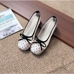 Giày Bệt Nữ - Giày Búp Bê Mary Jane Ren Nơ Chấm Bi Nữ Tính Thanh Lịch Dễ Phối Đồ - N0029-HH4 5