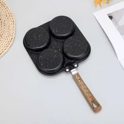 Chảo men chống dính 4 ngăn cán gỗ chiên trứng rán thịt đa năng 8