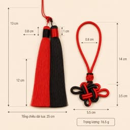 Tua Rua Đôi Cát Tường Đồng Tâm - Bộ Dây Treo Kết Phối Màu Kèm Phụ Kiện Treo Quạt, Áo Dài, Hộp Quà, Trang Trí Cổ Phong 5