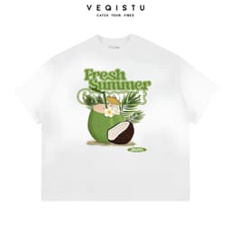 Áo thun BOXY Local Brand VEQISTU "Sò + Dừa" Áo Thun Boxy Form Rộng Unisex 250Gsm Cotton 3