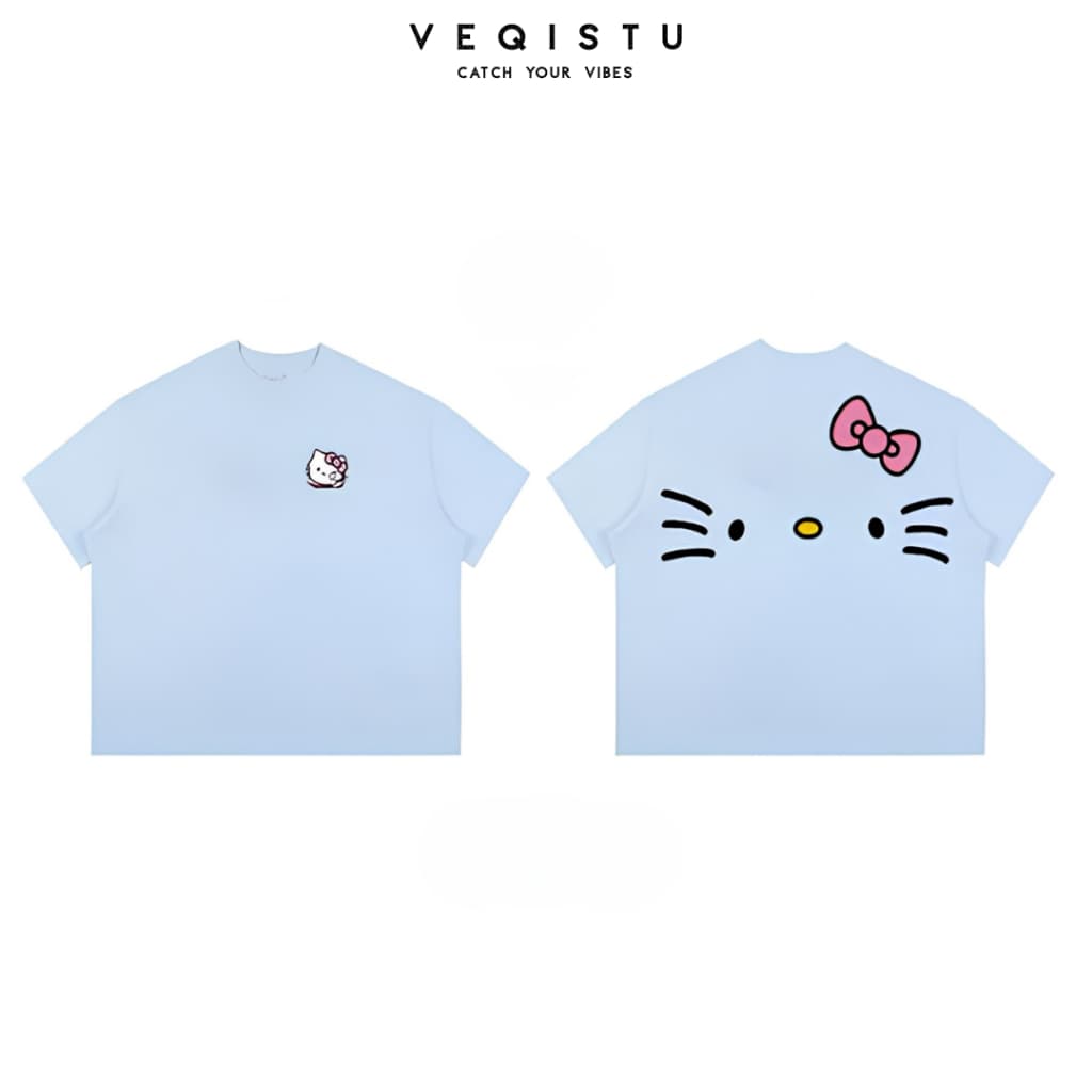 Áo thun BOXY Local Brand VEQISTU "Mèo Râu" Áo Thun Boxy Form Rộng Unisex Nam Nữ Tay Ngắn  250Gsm Cotton