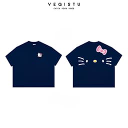 Áo thun BOXY Local Brand VEQISTU "Mèo Râu" Áo Thun Boxy Form Rộng Unisex Nam Nữ Tay Ngắn  250Gsm Cotton 7