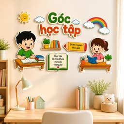 Bộ Bảng Các Góc Mầm Non Trang Trí Lớp Học Cho Bé, Tranh Góc Fomex 5mm Decal Có Sẵn Keo Dán (6641) 5