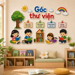 Bộ Bảng Các Góc Mầm Non Trang Trí Lớp Học Cho Bé, Tranh Góc Fomex 5mm Decal Có Sẵn Keo Dán (6641) 1