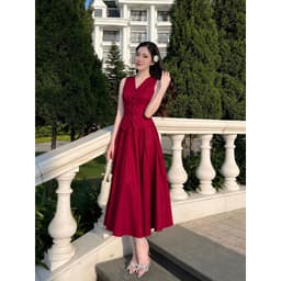 Set Váy Dài Xòe Có Túi Áo Gile Set Áo Sát Nách Cài Nút Chân Váy Dài Xếp Li Bigsize Limo V68 2