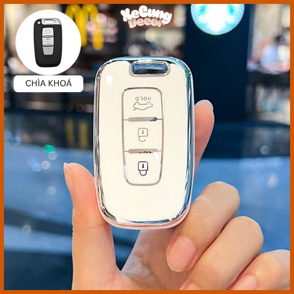 Ốp Khóa Xe TPU Cho Kia Forte 3 Nút, Cerato, Soluto, Hyundai Chống Xước, Chống Va Đập, Ôm Khít Smartkey - HongMinhAuto88