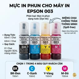 Mực Nước Tương Thích Epson 003 Cho L1110 L1210 L3110 L3210 L3150 L3250 L5190 Màu Sắc Chuẩn In Đậm Nét MIVDO 3