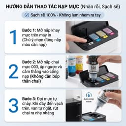 Mực Nước Tương Thích Epson 003 Cho L1110 L1210 L3110 L3210 L3150 L3250 L5190 Màu Sắc Chuẩn In Đậm Nét MIVDO 7