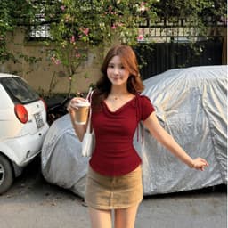 [Có Bigsize 45-85kg] Áo Thun Nữ Cổ Đổ Rút Dây Vai Thun Tăm Co Giãn Ôm Body Tôn Dáng LIMO MS573 3