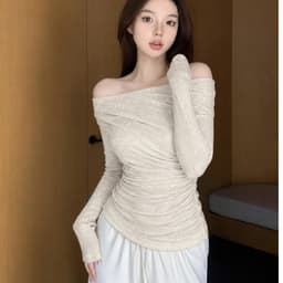 Áo Thun Nữ Lệch Vai Tay Dài Ôm Body Tôn Dáng Bigsize Co Giãn Mềm Mịn Sang Chảnh LIMO MS300 3