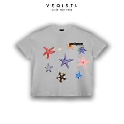 Áo thun BOXY Local Brand VEQISTU "STARFISH" Áo Thun Boxy Form Rộng Unisex Nam Nữ Tay Ngắn  250Gsm Cotton 5
