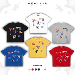 Áo thun BOXY Local Brand VEQISTU "STARFISH" Áo Thun Boxy Form Rộng Unisex Nam Nữ Tay Ngắn  250Gsm Cotton 1