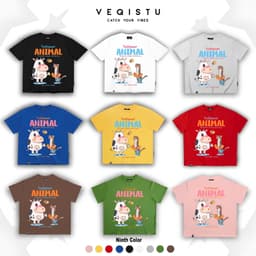 Áo thun BOXY Local Brand VEQISTU "Vaca" Áo Thun Boxy Form Rộng Unisex Nam Nữ Tay Ngắn  250Gsm Cotton 2 Chiều 1