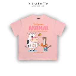Áo thun BOXY Local Brand VEQISTU "Vaca" Áo Thun Boxy Form Rộng Unisex Nam Nữ Tay Ngắn  250Gsm Cotton 2 Chiều 3