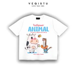 Áo thun BOXY Local Brand VEQISTU "Vaca" Áo Thun Boxy Form Rộng Unisex Nam Nữ Tay Ngắn  250Gsm Cotton 2 Chiều 2