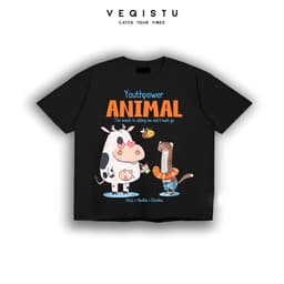 Áo thun BOXY Local Brand VEQISTU "Vaca" Áo Thun Boxy Form Rộng Unisex Nam Nữ Tay Ngắn  250Gsm Cotton 2 Chiều 6