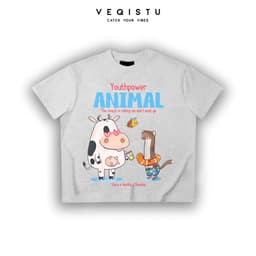 Áo thun BOXY Local Brand VEQISTU "Vaca" Áo Thun Boxy Form Rộng Unisex Nam Nữ Tay Ngắn  250Gsm Cotton 2 Chiều 8