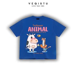 Áo thun BOXY Local Brand VEQISTU "Vaca" Áo Thun Boxy Form Rộng Unisex Nam Nữ Tay Ngắn  250Gsm Cotton 2 Chiều 5